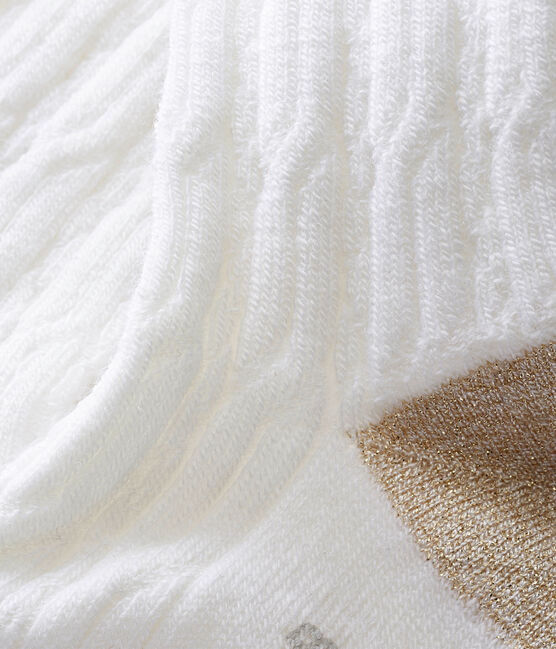 Collants caldi per bebé femmina bianco MARSHMALLOW