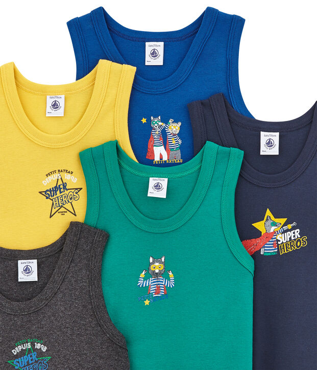 Lotto di 5 canotte per bambino multicolore