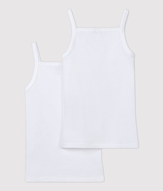 Confezione da 2 canottiere con spalline bianche bambina multicolore