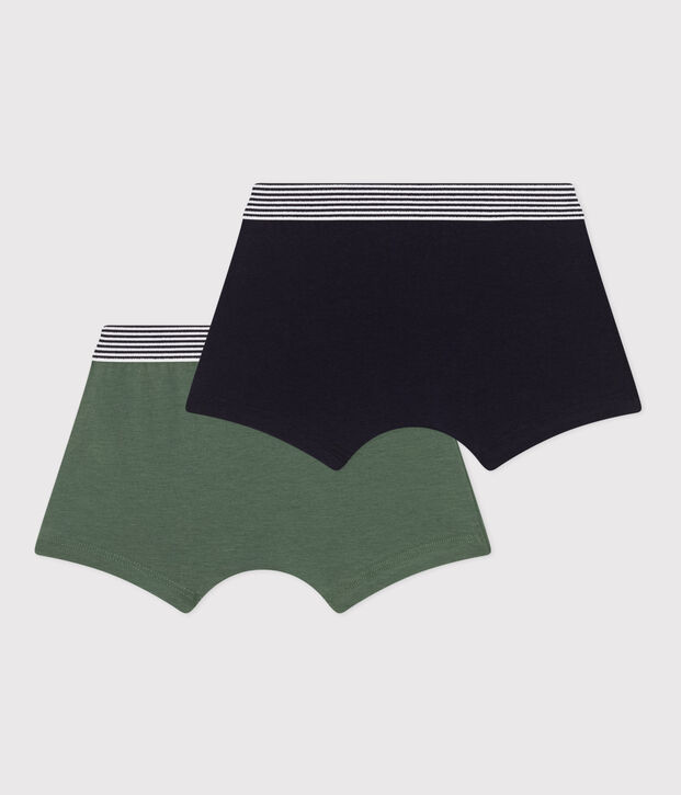 Confezione da 2 boxer in cotone ed elastan bambino multicolore