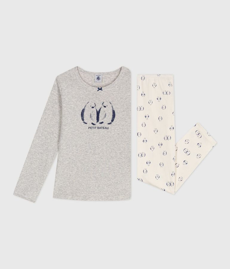 Pigiama in cotone con pinguini stampati bambino grigio BELUGA/bianco MULTICO