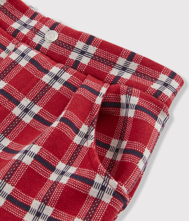 Short in maglia bambina rosso/multicolore