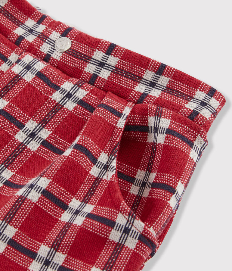 Short in maglia bambina rosso TERKUIT/bianco MULTICO