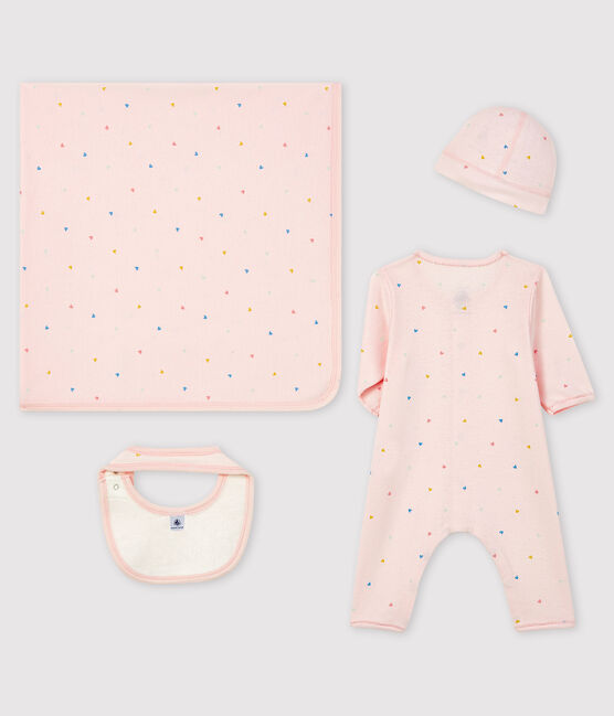 Cofanetto regalo nascita neonata a costine variante 1
