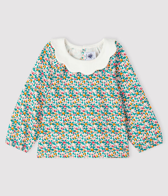 Blusa a manica lunga bebè femmina bianco MARSHMALLOW/bianco MULTICO