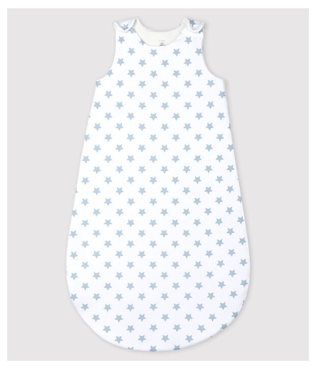 Sacco nanna beb&egrave; a stelle in cotone bianco/grigio