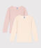 Confezione da 2 t-shirt bambina a manica lunga in cotone traforato variante 1