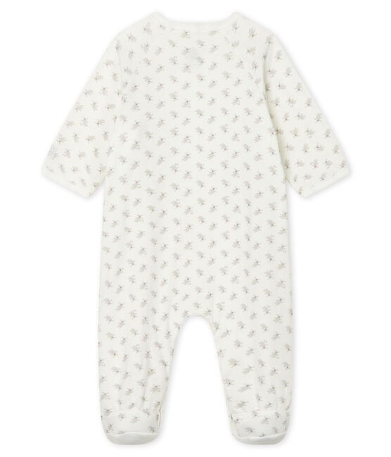 Tutina pigiama bebè in tubique bianco MARSHMALLOW/bianco MULTICO