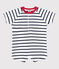 Tutina corta a maniche corte in cotone a righe con colletto a contrasto neonato bianco MARSHMALLOW/blu SMOKING