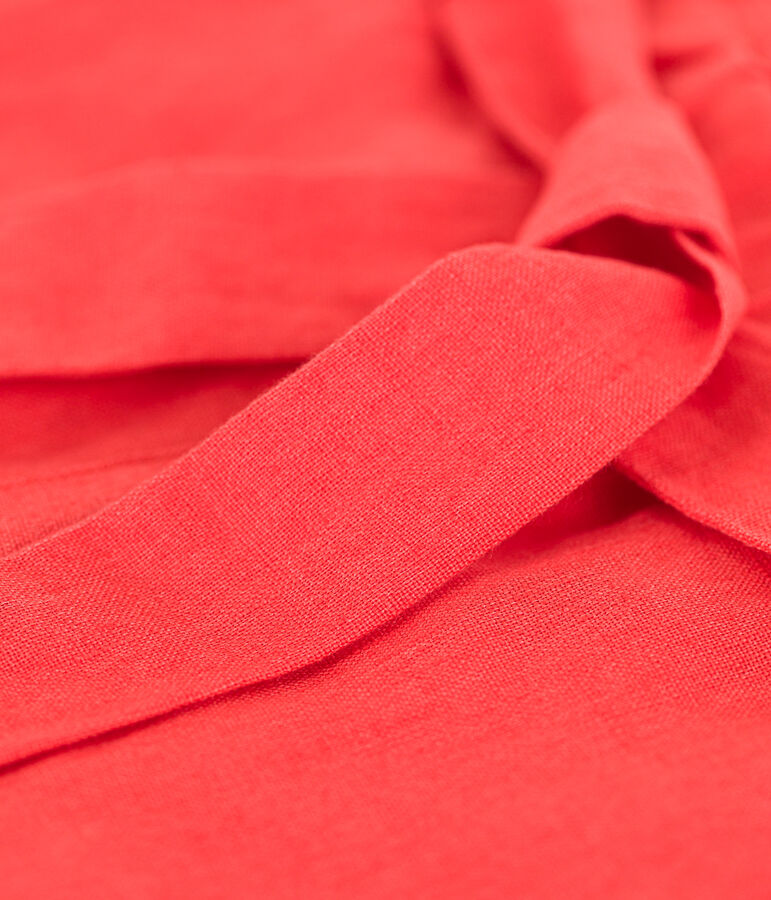 Short bambina in lino arancione