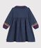 Abito a maniche lunghe in denim tinta unita bambina blu