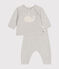 Completo 2 pezzi bebè in maglia di lana e cotone beige MONTELIMAR CHINE