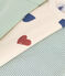 Confezione da 3 body a maniche lunghe in cotone con tre cuori stampati neonato variante 1