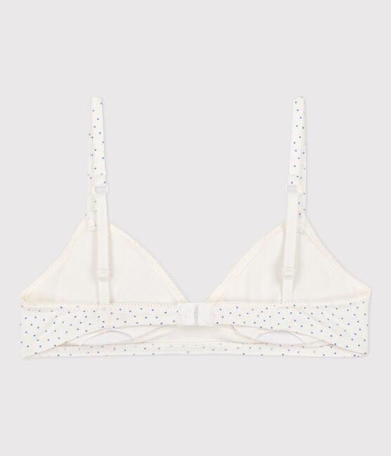 Reggiseno ragazza in cotone ed elastam a pois bianco MARSHMALLOW/ EDNA