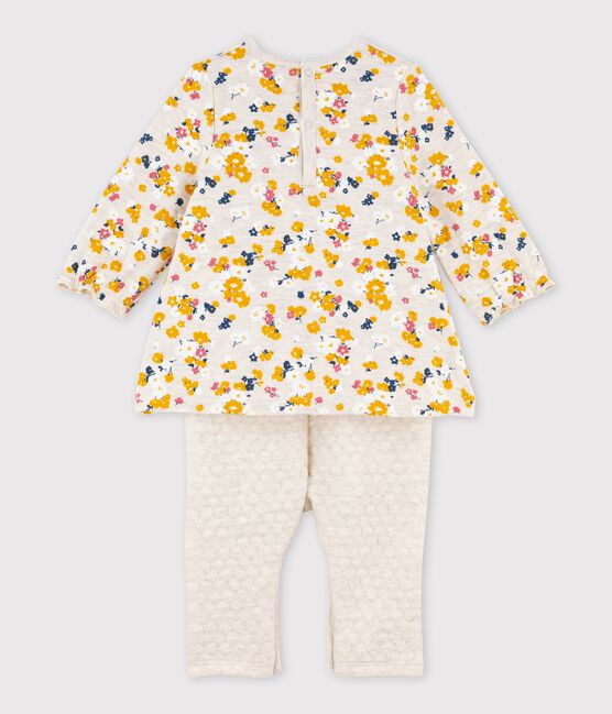 Tutina lunga bebè femmina beige MONTELIMAR/bianco MULTICO