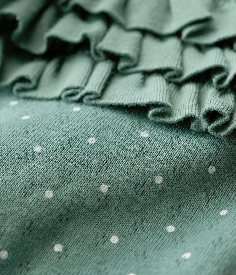 Leggins fantasia in cotone beb&egrave; femmina verde/bianco