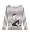 T-shirt marinière donna beige COQUILLE/blu SMOKING