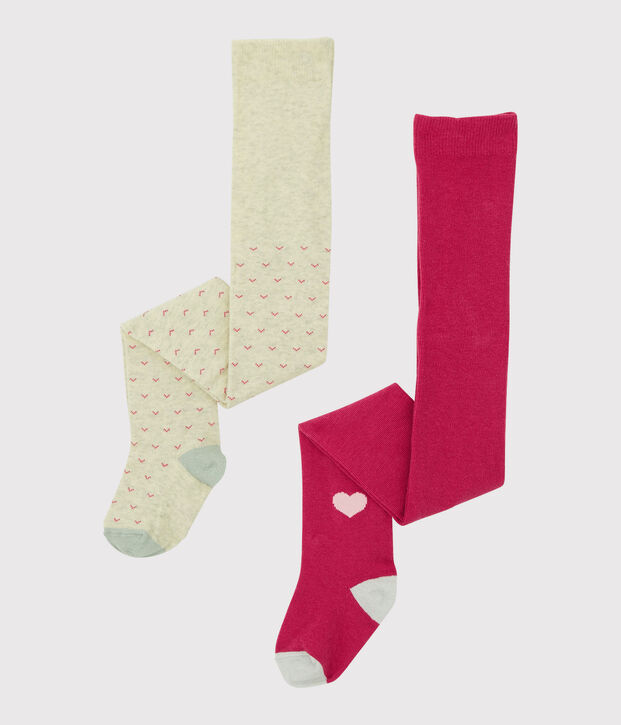 Confezione da 2 collant bambina multicolore