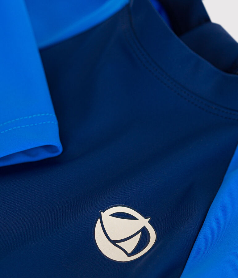 T-shirt da spiaggia anti uv beb&egrave; blu/blu