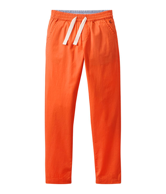 Pantalone bambino con cintura elastica arancione ORIENT