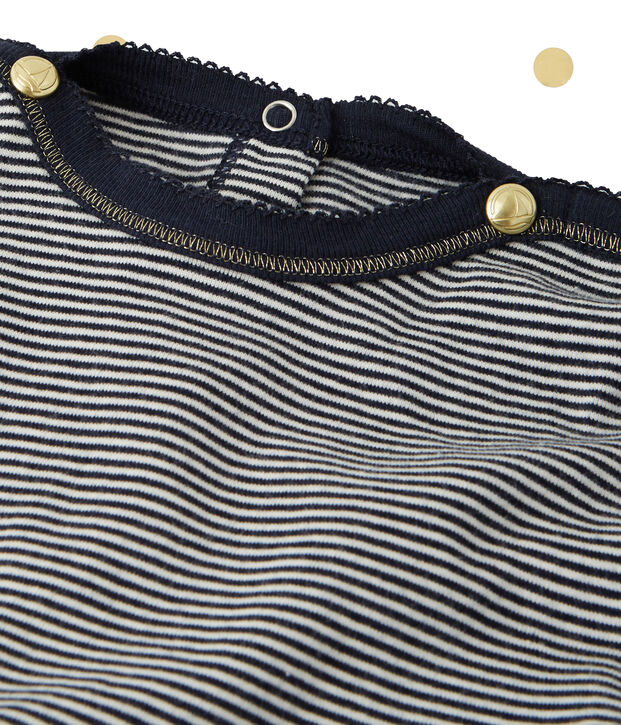 Abito bambina a maniche lunghe effetto 2-in-1 Petit bateau x Marie-Agn&egrave;s Gillot blu/bianco