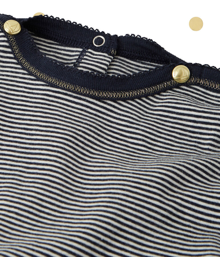 Abito bambina a maniche lunghe effetto 2-in-1 Petit bateau x Marie-Agn&egrave;s Gillot blu/bianco