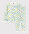 Pigiama a fiori acquarello bambina in molleton bianco MARSHMALLOW/bianco MULTICO
