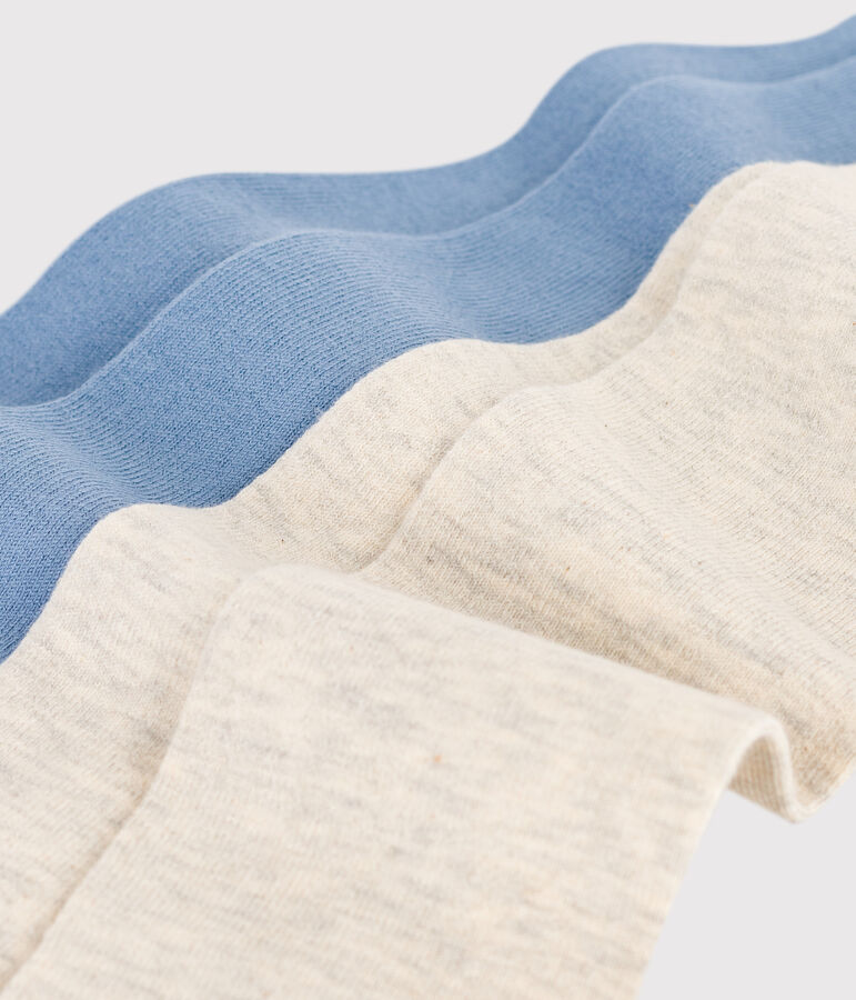 Set da 2 paia di collant in jersey di cotone bambina blu ADRIATIC/ MONTELIMAR