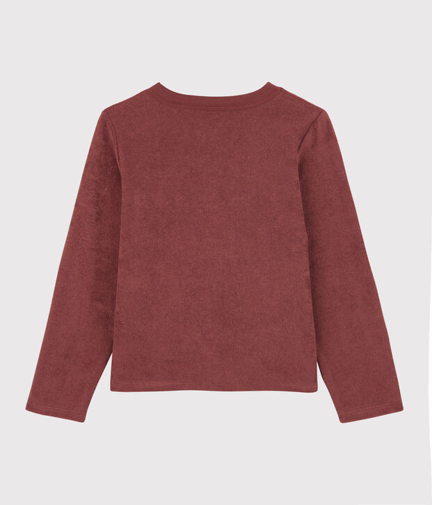 Cardigan in spugna bambina marrone