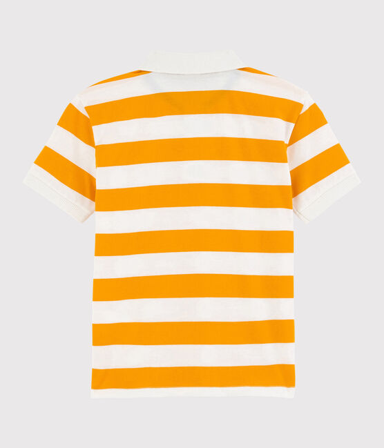 Polo manica corta in jersey bambino giallo TEHONI/bianco MARSHMALLOW