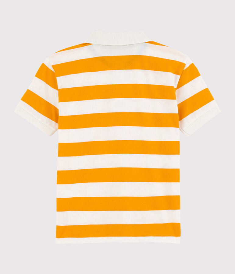 Polo manica corta in jersey bambino giallo/bianco