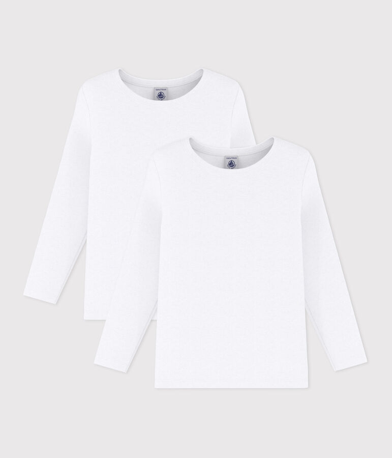 Confezione da 2 t-shirt manica lunga bianche bambino variante 1