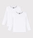 Confezione da 2 t-shirt manica lunga bianche bambino