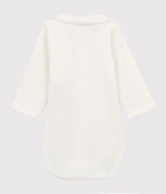 Body con colletto ricamato bebè in cotone biologico bianco MARSHMALLOW