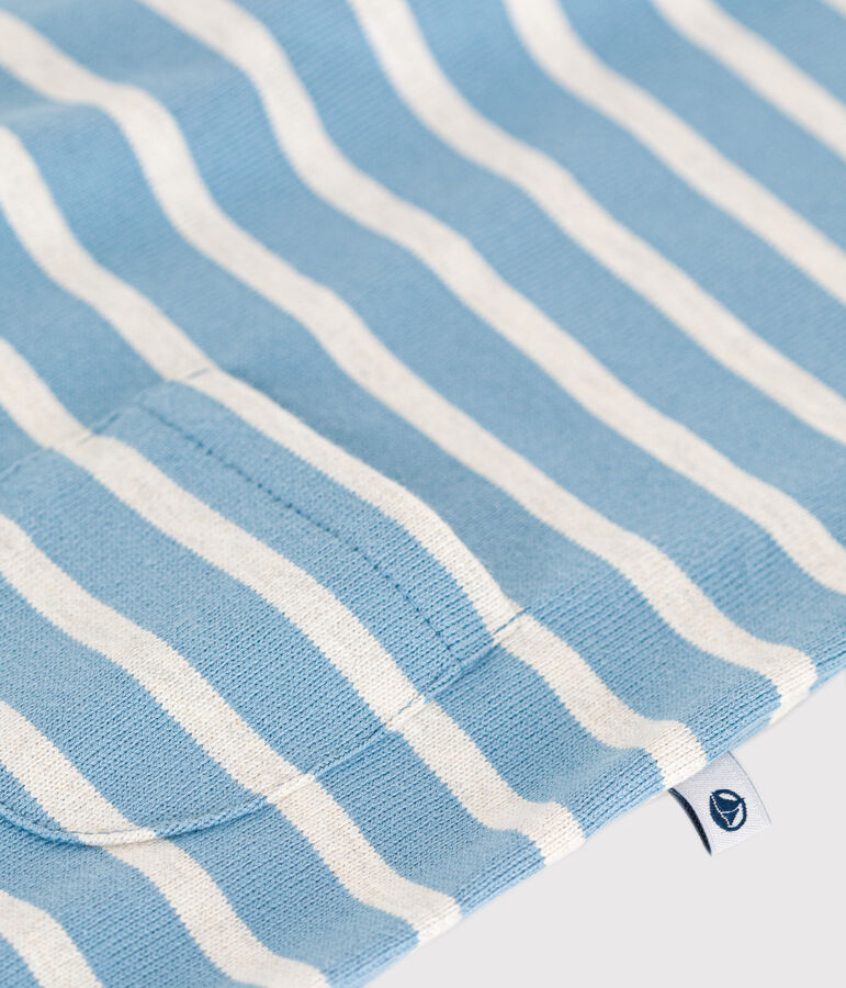 Tutina corta in jersey spesso a righe marini&egrave;re per beb&egrave; blu/beige