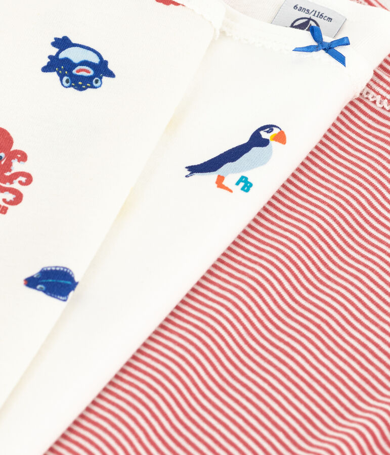 Set di 2 canottiere con spalline bambina cotone multicolore