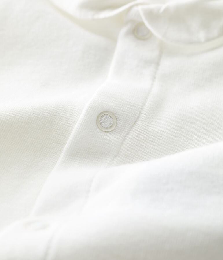 Body beb&egrave; a manica corta con colletto in cotone bianco