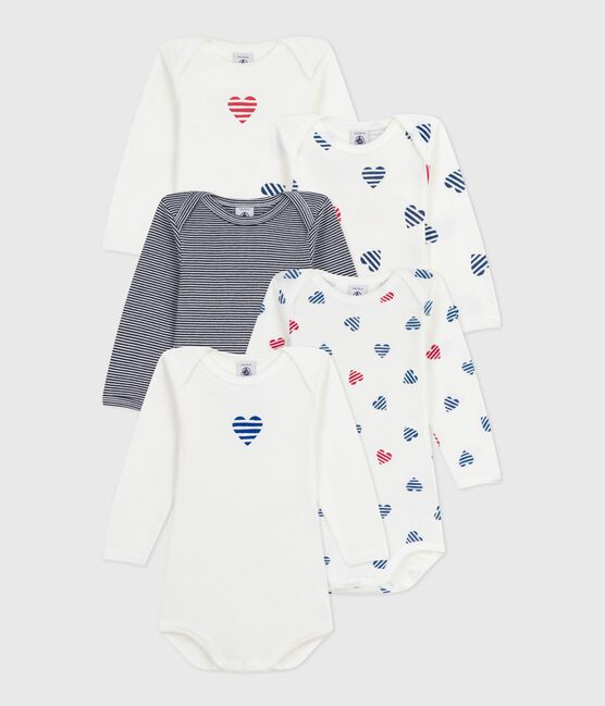 Set di body a maniche lunghe in cotone con stampa a cuori neonato variante 1