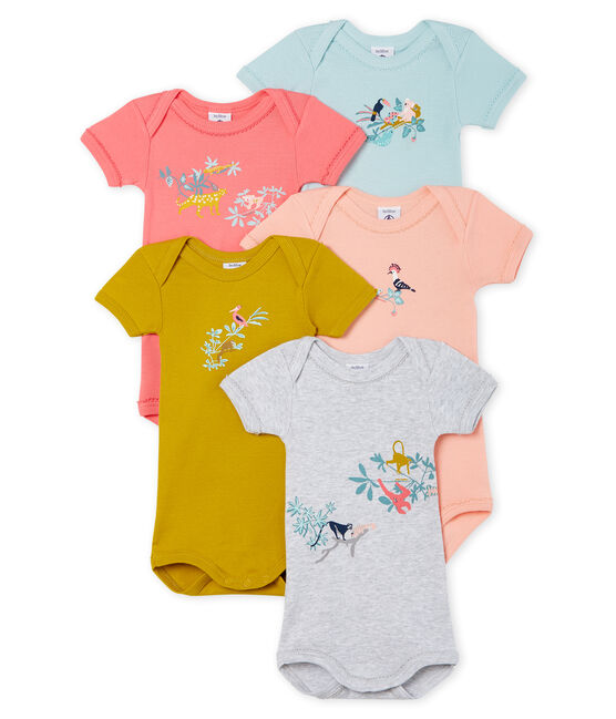 Confezione da 5 body manica corta bebè bambina variante 1