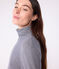 Dolcevita iconico in cotone donna blu SMOKING/bianco MARSHMALLOW