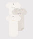Set da 3 body a maniche corte in cotone con cuoricino neonato