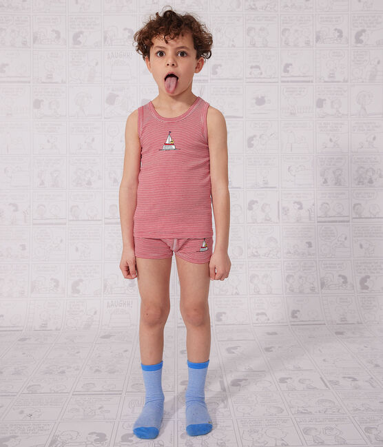 Confezione da 3 canottiere bambino in cotone Petit Bateau X Snoopy variante 1