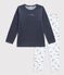 Pyjama  en coton bianco/blu/multicolore