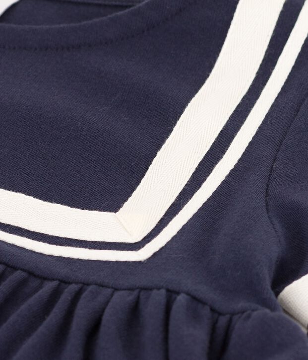 Abito a maniche corte in cotone bio bambina blu