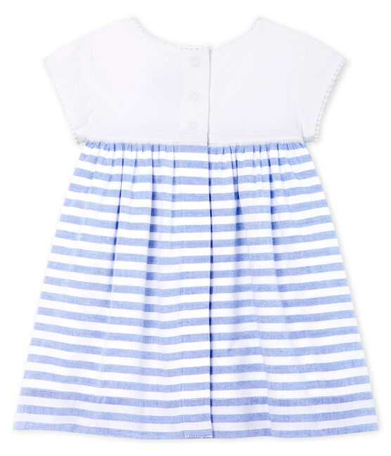 Abito a manica corta bebè femmina bianco MARSHMALLOW/blu RIYADH