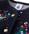 Cardigan per bebé femmina in tubique stampato blu SMOKING/bianco MULTICO