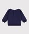Felpa in cotone color block neonato blu/ecru