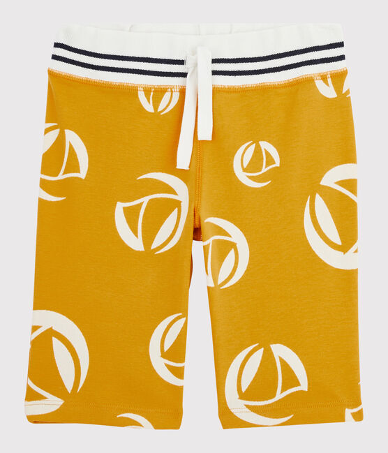 Bermuda in maglia bambino giallo BOUDOR/bianco MARSHMALLOW