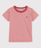 T-shirt a righe in cotone bambino rosa PAPI/beige AVALANCHE