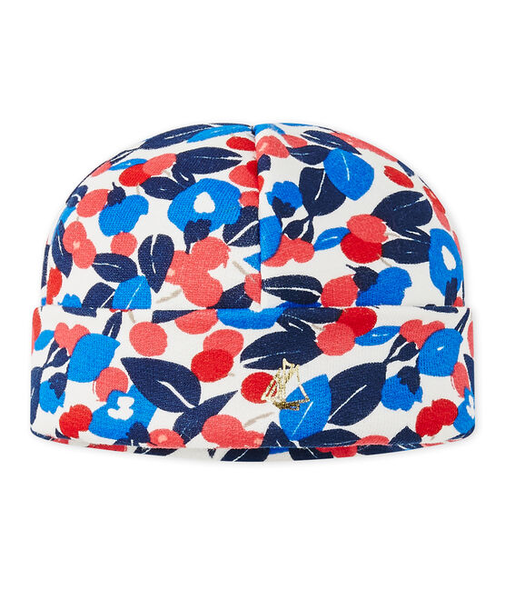 Cappello bebé bambina in molleton stampato bianco MARSHMALLOW/bianco MULTICO